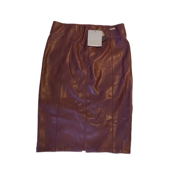 Marc New York Dresses & Skirts - Marc New York NWT Tuscan Red Vegan Leather Tummy Control Pencil Skirt, Size M